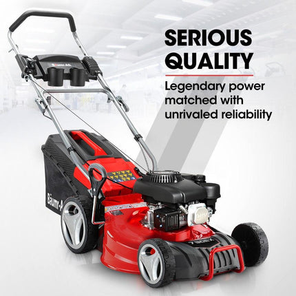 BAUMR-AG 18" 150cc Lawn Mower, 8 Heights, Steel Deck, Cup Holders, 4-Stroke Petrol Lawnmower - 730EX.