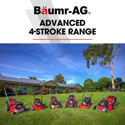 BAUMR-AG 18" 150cc Lawn Mower, 8 Heights, Steel Deck, Cup Holders, 4-Stroke Petrol Lawnmower - 730EX.