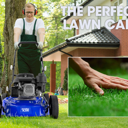 POWERBLADE Lawn Mower 139CC 17 - Petrol Powered Push Lawnmower 4 Stroke Engine.