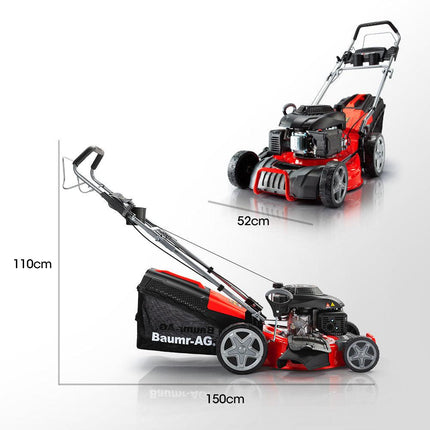 Baumr-AG Lawn Mower 18 220cc Petrol Self-Propelled Push Lawnmower 4-Stroke.