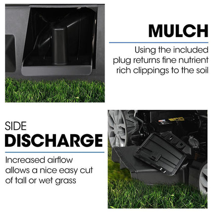 PowerBlade 20" 200cc Self-Propelled Lawn Mower, 7 Height, Steel Deck, Deck Wash Port, OHV 4-Stroke Petrol - VS900.
