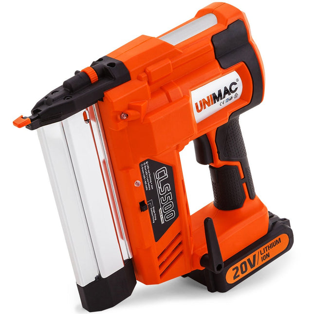 UNIMAC CLS500 15-50mm 18ga 2-in-1 Stapler/Brad Nail Gun, Cordless 20V Lithium Nailer.