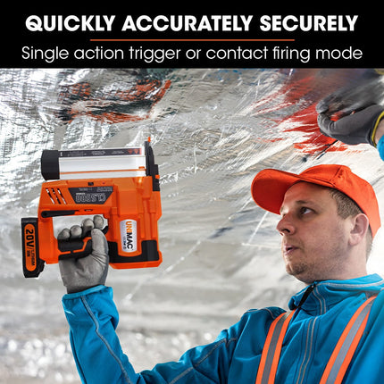 UNIMAC CLS500 15-50mm 18ga 2-in-1 Stapler/Brad Nail Gun, Cordless 20V Lithium Nailer.