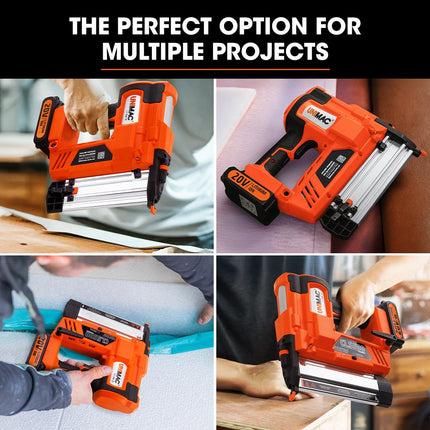 UNIMAC CLS500 15-50mm 18ga 2-in-1 Stapler/Brad Nail Gun, Cordless 20V Lithium Nailer.