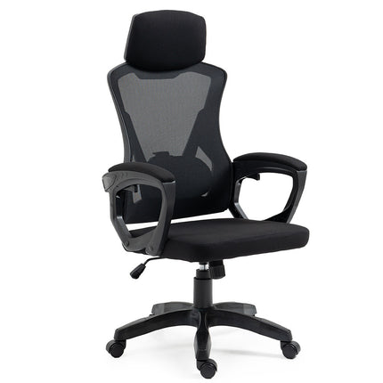 FORTIA Ergonomic Office Desk Chair, Height Adjustable Lumbar Support, Mesh Fabric, Headrest, Black.