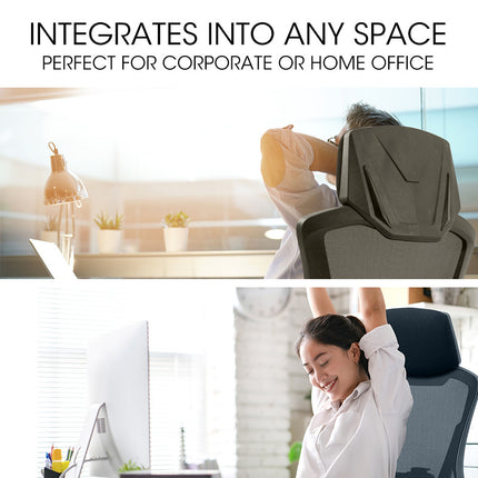 FORTIA Ergonomic Office Desk Chair, Height Adjustable Lumbar Support, Mesh Fabric, Headrest, Black.