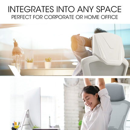 FORTIA Ergonomic Mesh Office Chair Computer Seat with Headrest Adjustable Recline, White/Grey.