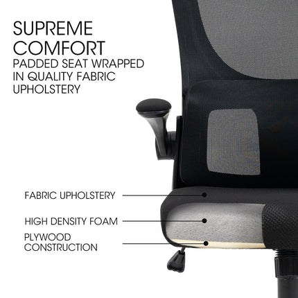 FORTIA Ergonomic Mesh Office Chair Computer Seat Adjustable Recline, Black.