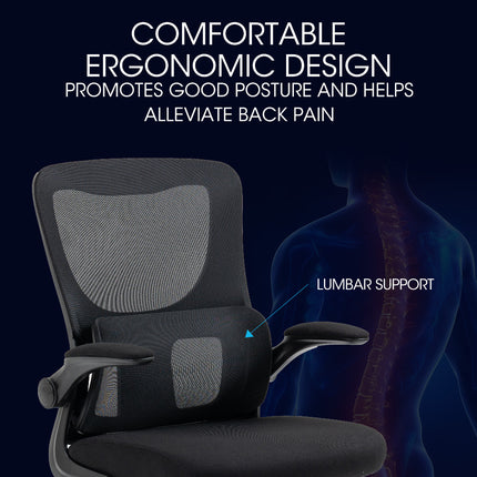 FORTIA Ergonomic Mesh Office Chair Computer Seat Adjustable Recline, Black.