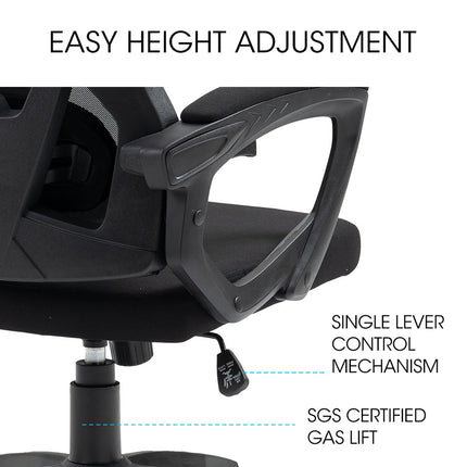 FORTIA Ergonomic Mesh Office Chair Computer Seat Adjustable Recline, Black.