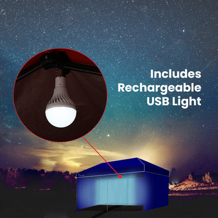 RED TRACK Accessory Pack for 6x3m Navy Blue Gazebo, includes Walls, Wheeled Carry Bag, Rechargeable USB Lamp.