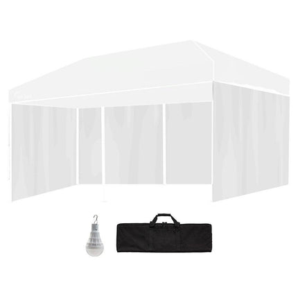 RED TRACK Accessory Pack for 6x3m White Gazebo, includes Walls, Wheeled Carry Bag, Rechargeable USB Lamp.