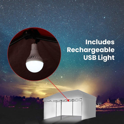 RED TRACK Accessory Pack for 6x3m White Gazebo, includes Walls, Wheeled Carry Bag, Rechargeable USB Lamp.