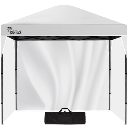 RED TRACK 3x3m Ultra Compact Folding Gazebo, Walls, Carry bag, Portable Outdoor Popup Marquee for Camping Beach, White.