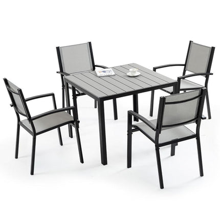 Fortia 5pc Outdoor Dining Furniture Set, 90 x 90cm Table and Chairs Setting for Outside.