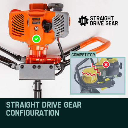 Baumr-AG Post Hole Digger 62CC Posthole Earth Auger Fence Borer Petrol Drill Bit.