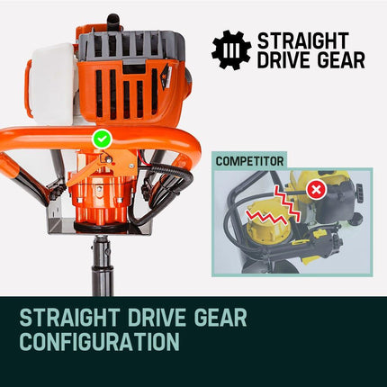 Baumr-AG Post Hole Digger 75CC Posthole Earth Auger Fence Borer Petrol Drill Bit.