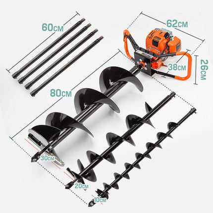 Baumr-AG Post Hole Digger 88CC Posthole Earth Auger Fence Borer Petrol Drill Bit.