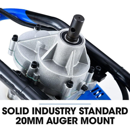 POWERBLADE PD950 52cc 2-Stroke Petrol Post Hole Digger, w/ 3 Auger bits, 600mm Extension Shaft.