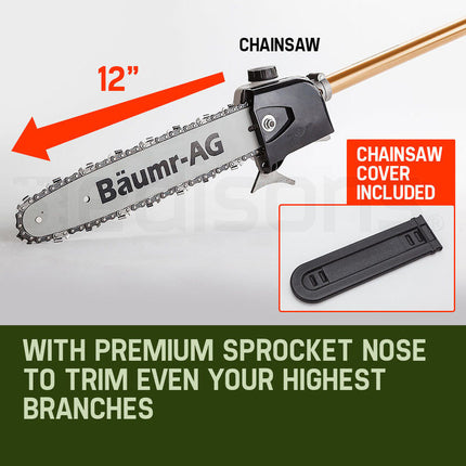 Baumr-AG 65CC Long Reach Pole Chainsaw Hedge Trimmer Pruner Chain Saw Tree Multi Tool.
