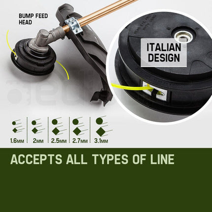 BAUMR-AG 65cc 7in1 Long Reach Garden Multi-tool, Pole Saw, Hedge & Line Trimmer, Brush Cutter, 12" Tree Trimming Pruning Chainsaw Bar, 2 Extension Shafts.