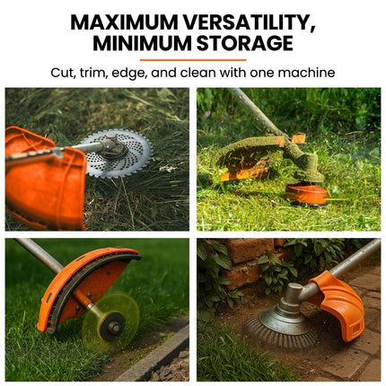MTM 62cc 7in1 Brush Cutter Garden Multi-Tool , Pole Hedge & Line Trimmer, Bullhorn Handle, 12" Tree Trimming Pruning.