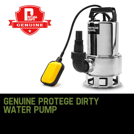 PROTEGE 1500W Submersible Dirty Water Pump Bore Tank Well Steel Automatic Clean.