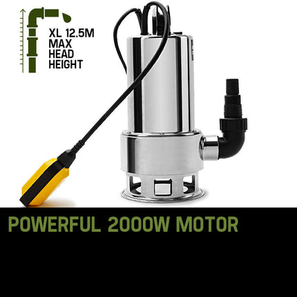 PROTEGE 2000W Submersible Dirty Water Pump Bore Tank Well Steel Automatic.