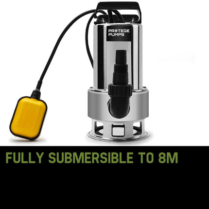 PROTEGE 2000W Submersible Dirty Water Pump Bore Tank Well Steel Automatic.