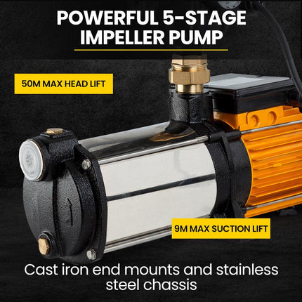 Protege Multi Stage Water Pump High Pressure Rain Tank Garden Farm House.
