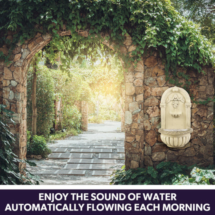 PROTEGE Solar Fountain Water Feature Outdoor 4 Bowl with LED Lights - Sand Colour.