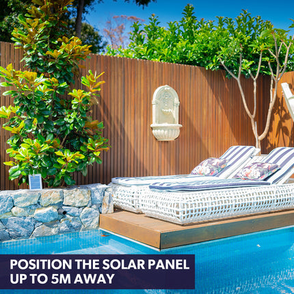 PROTEGE Solar Fountain Water Feature Outdoor 4 Bowl with LED Lights - Sand Colour.
