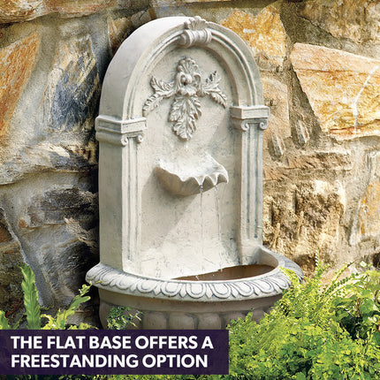 PROTEGE Solar Fountain Water Feature Outdoor 4 Bowl with LED Lights - Sand Colour.