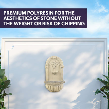 PROTEGE Solar Fountain Water Feature Outdoor 4 Bowl with LED Lights - Sand Colour.