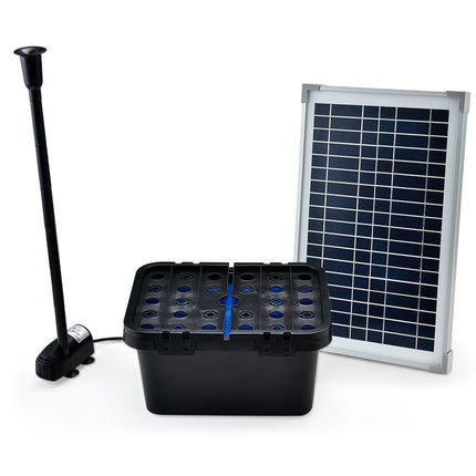 PROTEGE 20W Solar Fountain Pump Garden Water Pool Pond Kit with Eco Filter Box.