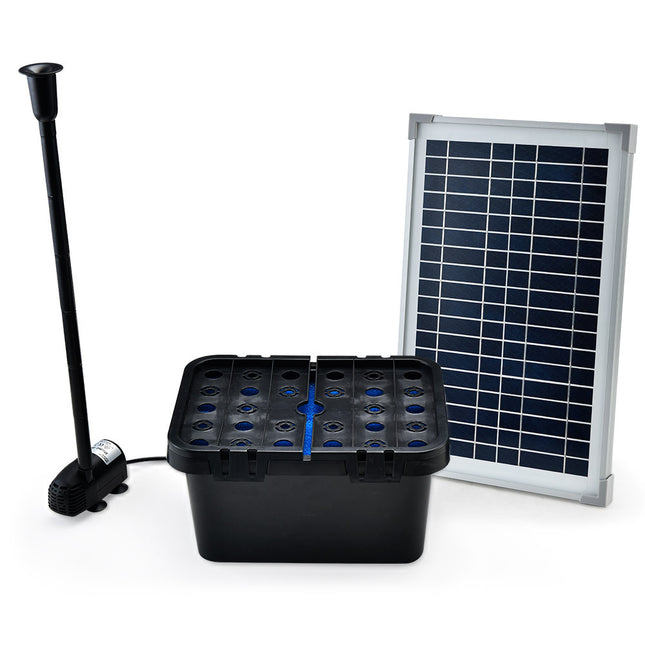 PROTEGE 20W Solar Fountain Pump Garden Water Pool Pond Kit with Eco Filter Box.