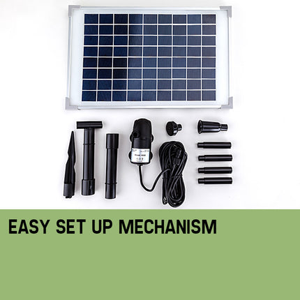 Protege 50W Solar Powered Fountain Submersible Water Pump Pond Kit Power Garden Panel.