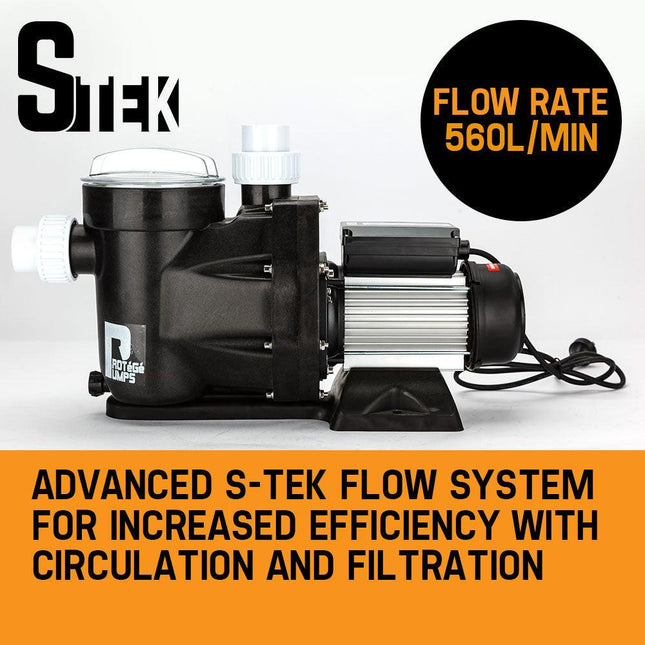 2000W Swimming Pool Spa Water Pump Electric Self Priming Filter 33,600L/H.