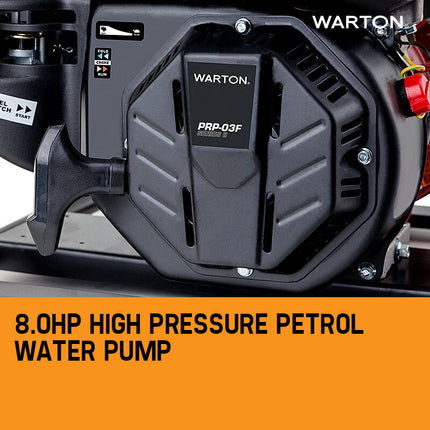 WARTON 8HP 1.5 1 Petrol High Pressure Water Transfer Pump Fire Irrigation.