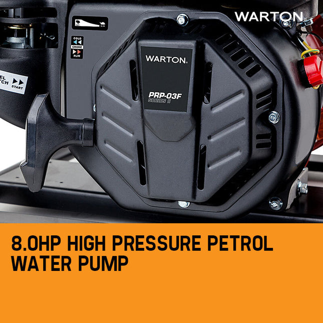 WARTON 8HP 1.5 1 Petrol High Pressure Water Transfer Pump Fire Irrigation.
