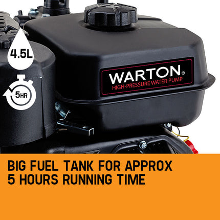 WARTON 8HP 1.5 1 Petrol High Pressure Water Transfer Pump Fire Irrigation.