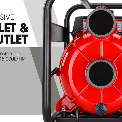 WARTON 8HP 3 Petrol Trash Water Transfer Pump Pressure Firefighting Irrigation.