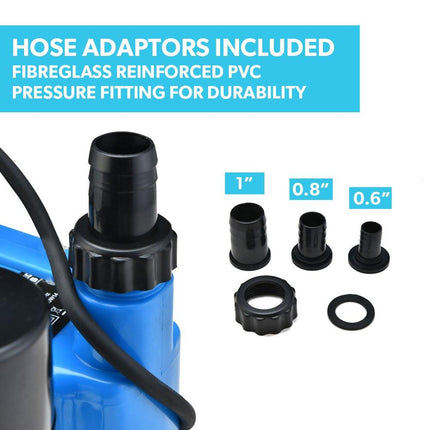 PROTEGE Tight Access Clean/Grey Water Submersible Sump Pump, Vertical Float Switch.