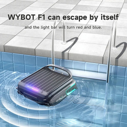 WYBOT F1 Solar Robotic Pool Skimmer, Large 7L Basket, APP Control and Customisable Route, Automatic Cleaner of Leaves and Fine Debris.
