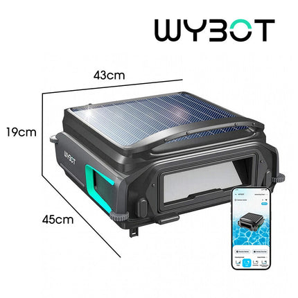 WYBOT F1 Solar Robotic Pool Skimmer, Large 7L Basket, APP Control and Customisable Route, Automatic Cleaner of Leaves and Fine Debris.