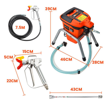 Unimac 740W Electric Airless Paint Sprayer Portable High Pressure Station Spray Gun.