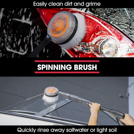 JET-USA RX550 Electric High Pressure Washer 3500PSI, 5 Nozzles, Spin & Wheel Brush, Deck Cleaner, Turbo Head, 10M Hose.