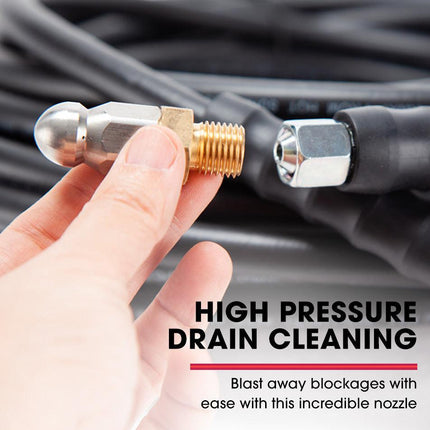 Jet-USA 20M Petrol Pressure Washer Hose Extension with Drain Cleaner Nozzle Accesory Pack.