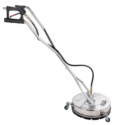 Jet-USA 18" Stainless Steel Pressure Washer Surface Cleaner with Yoke Handlebar, 3/8" Fitting, For Concrete Driveway Patio Floor.