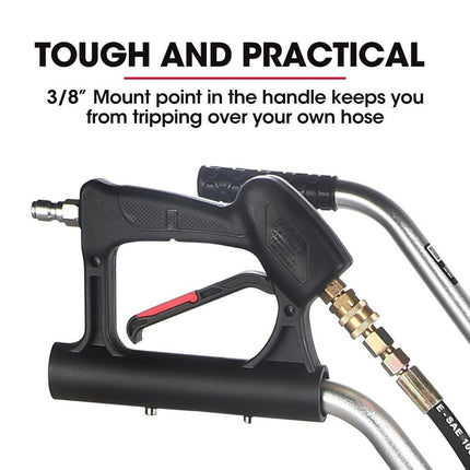 Jet-USA 18" Stainless Steel Pressure Washer Surface Cleaner with Yoke Handlebar, 3/8" Fitting, For Concrete Driveway Patio Floor.